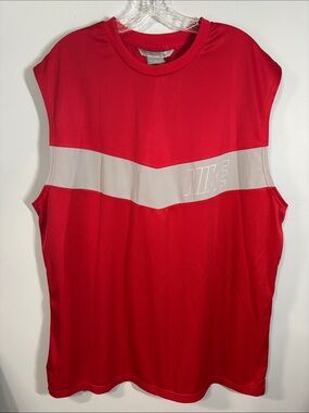 Nike shirt men's XXL dark Red grey color block Sleeveless Athletic Shirt top